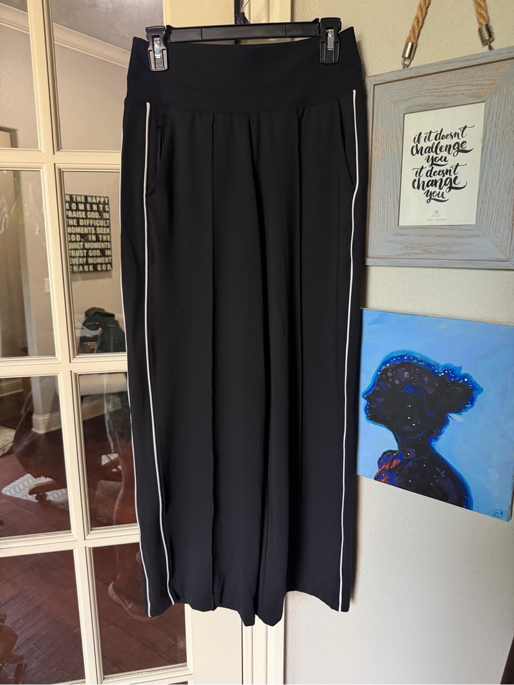 Athleta Venice High Rise Track Stripe Wide Leg Pant Sz S